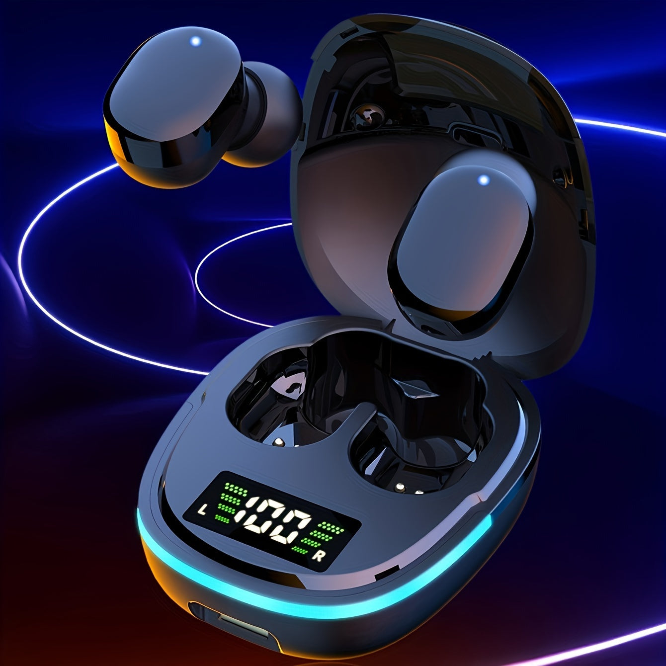 TWS Sleek Wireless Earbuds with LED Display
