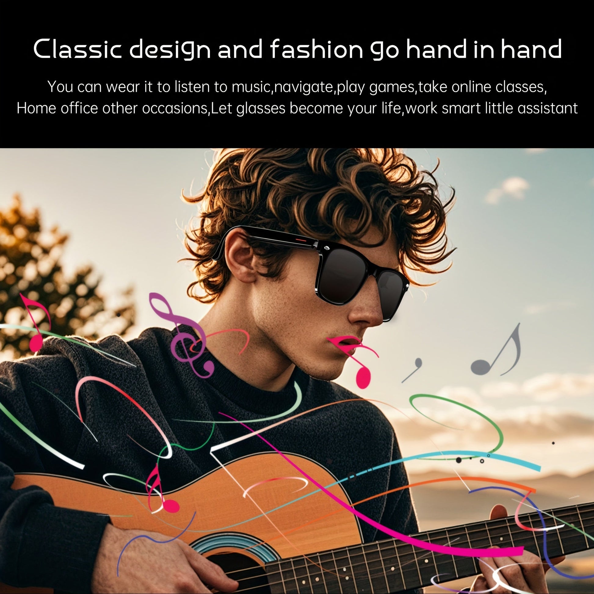 Fashion Glasses and Wireless Earbuds