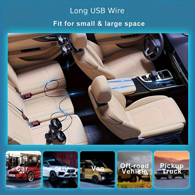 360° USB Car Cooling Fan