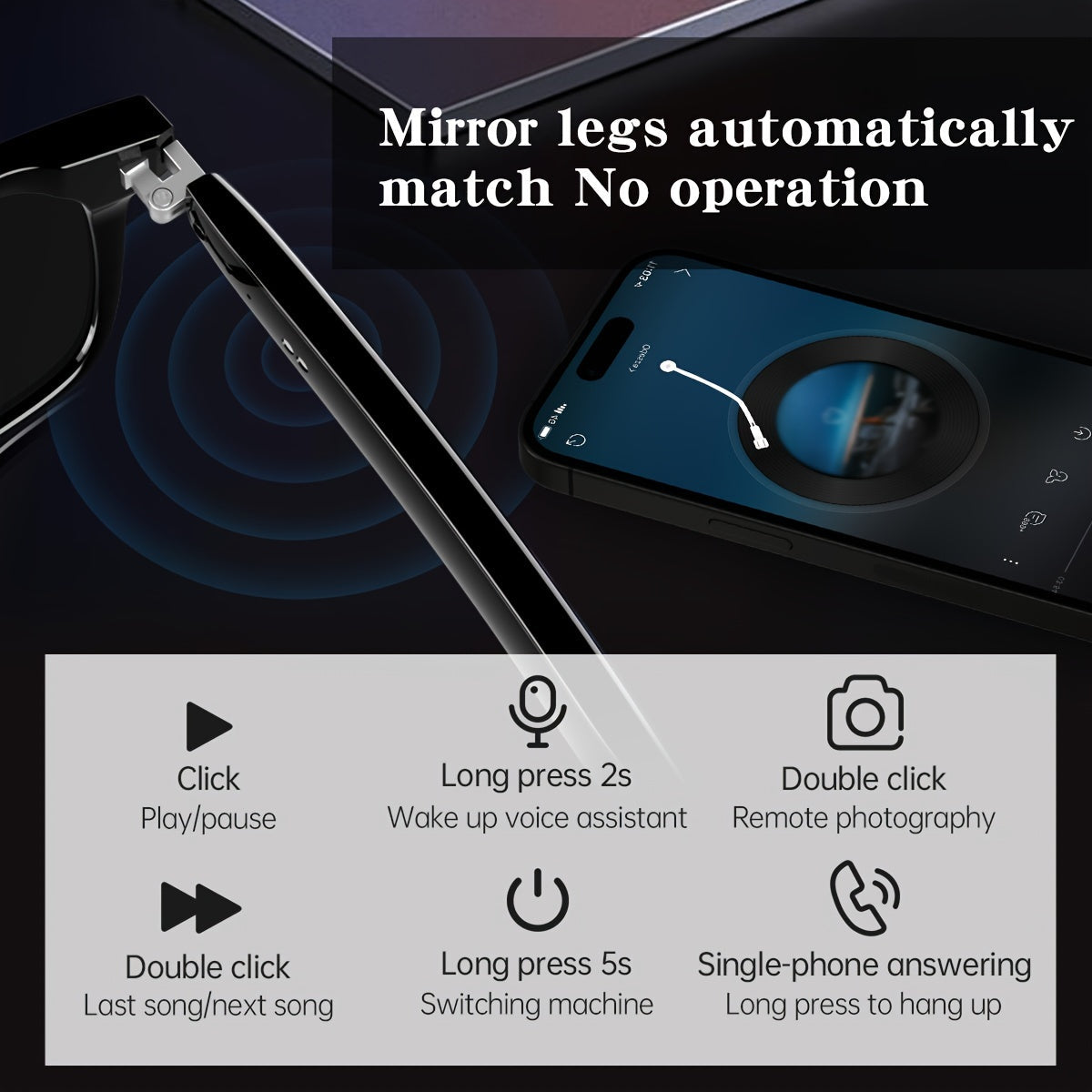 Fashion Glasses and Wireless Earbuds