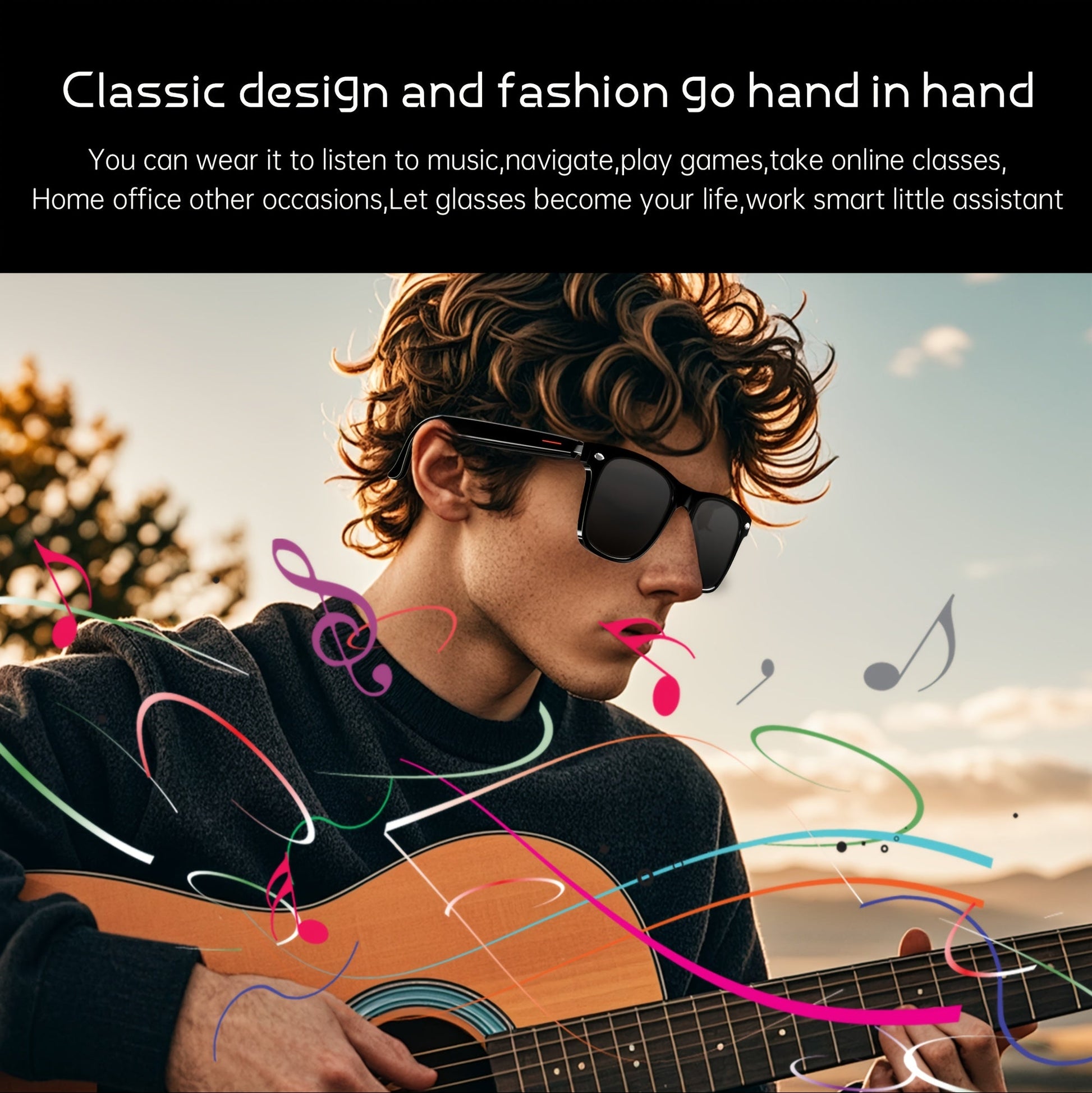 Fashion Glasses and Wireless Earbuds
